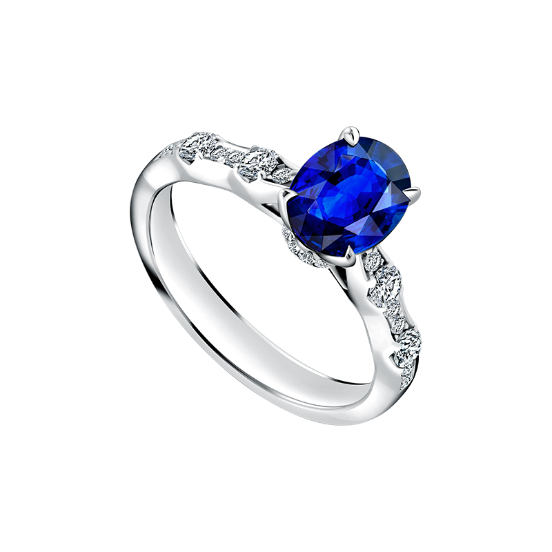 Pilihan Cincin Wanita dengan Blue Sapphire and Diamond Ring dari MONDIAL 