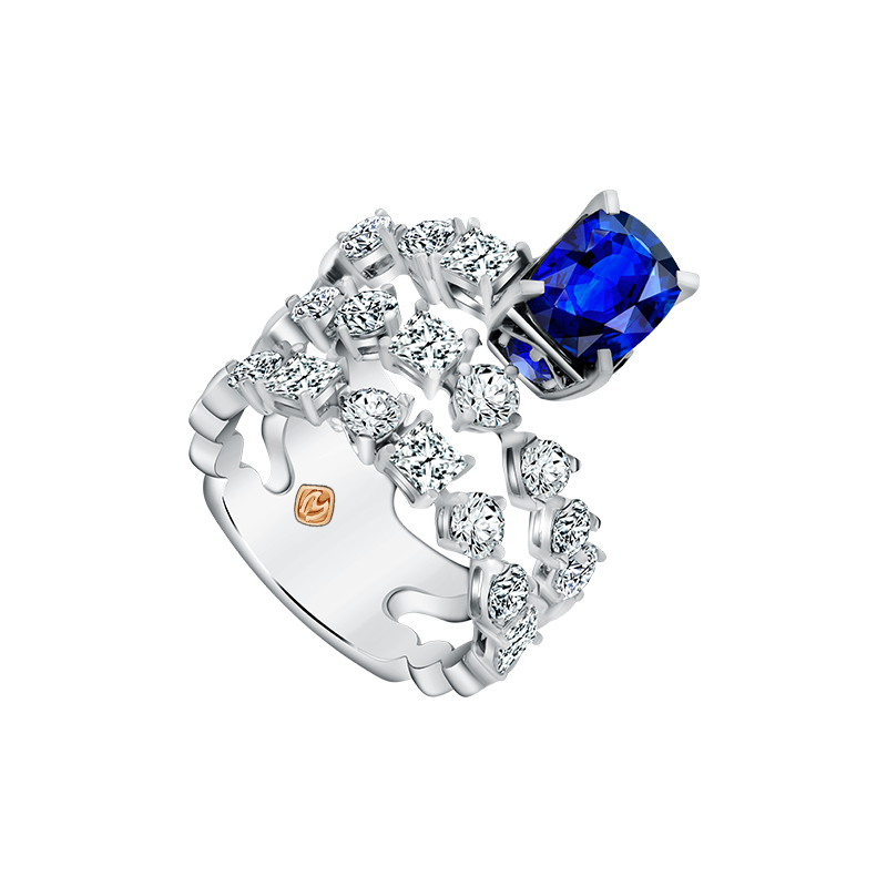 Perhiasan berlian dengan sapphire dari MONDIAL Precious